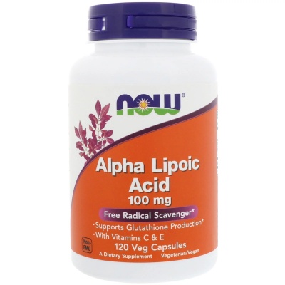 Антиоксиданты NOW Alpha Lipoic Acid 100 мг 120 капсул