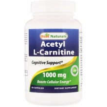 Л-Карнитин Best Naturals Acetyl-L-carnitine 1000 мг 60 капсул