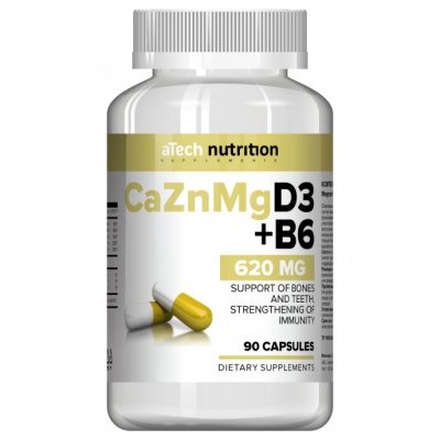 Витамины aTech Nutrition Calcium Zinc Magnesium + D3 +B6 90 капсул